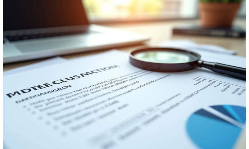 Lupa na dokumentach finansowych, symbolizująca dokładną analizę