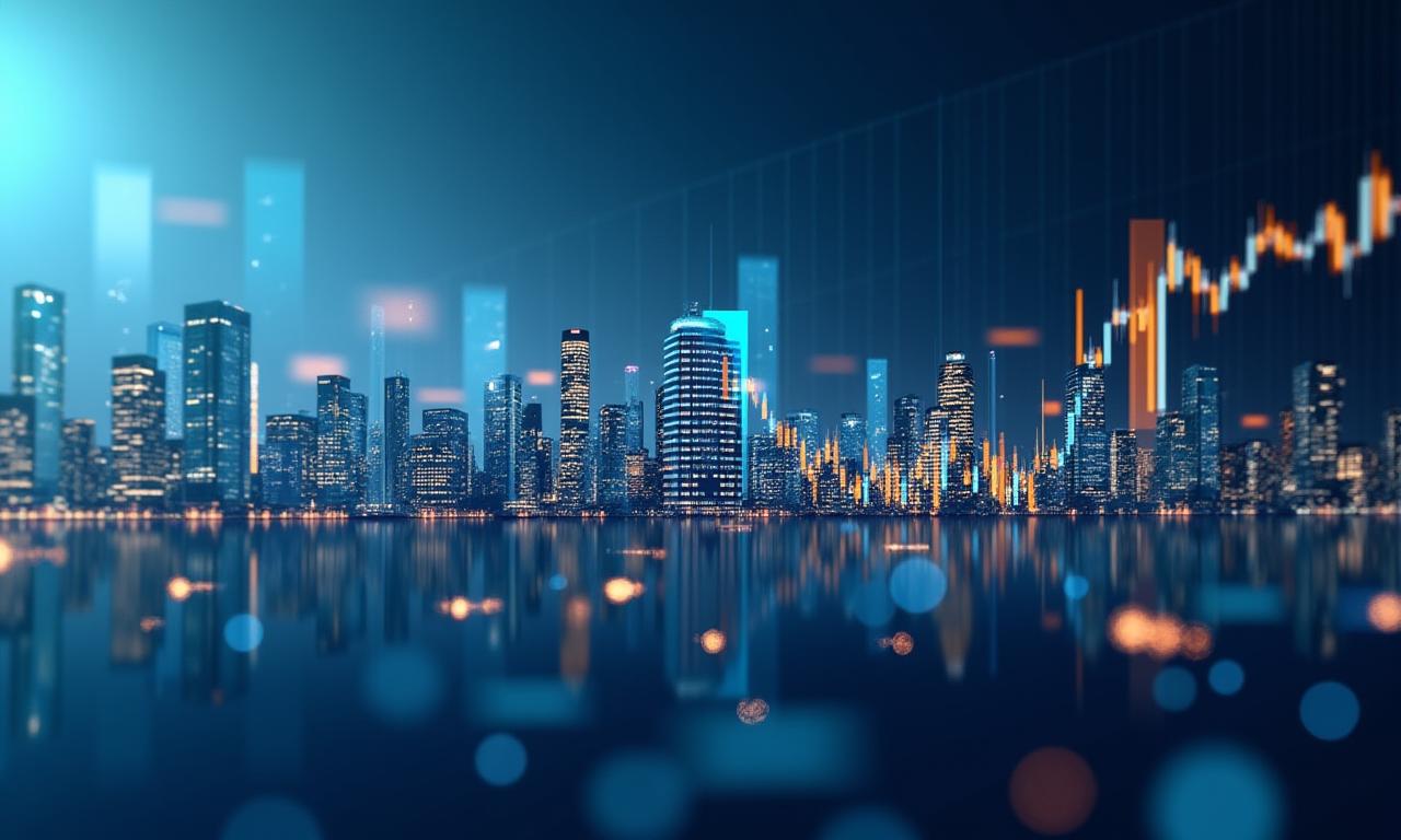 Globalny rynek finansowy z wykresami i danymi dynamicznymi